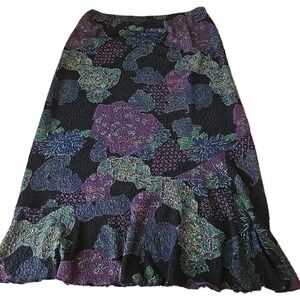 Vtg West End Skirt Y2K Large Artsy Textured Moody Bohemian Festive Flowy Grunge